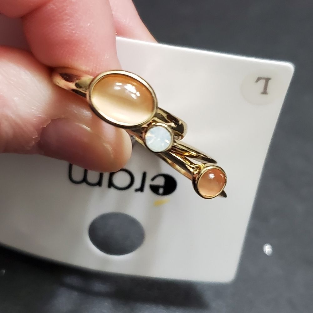 Gold Tone Stackable Ring Set Size 5 - image 3